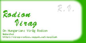 rodion virag business card